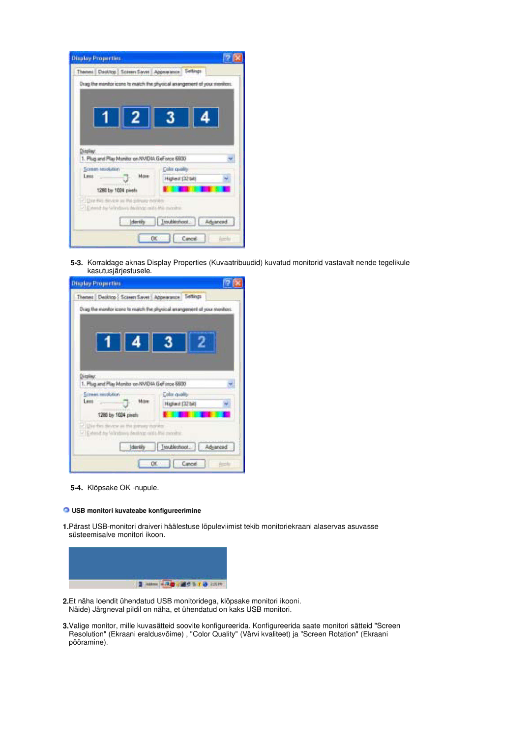 Samsung LS19UBPESQ/EDC manual USB monitori kuvateabe konfigureerimine 