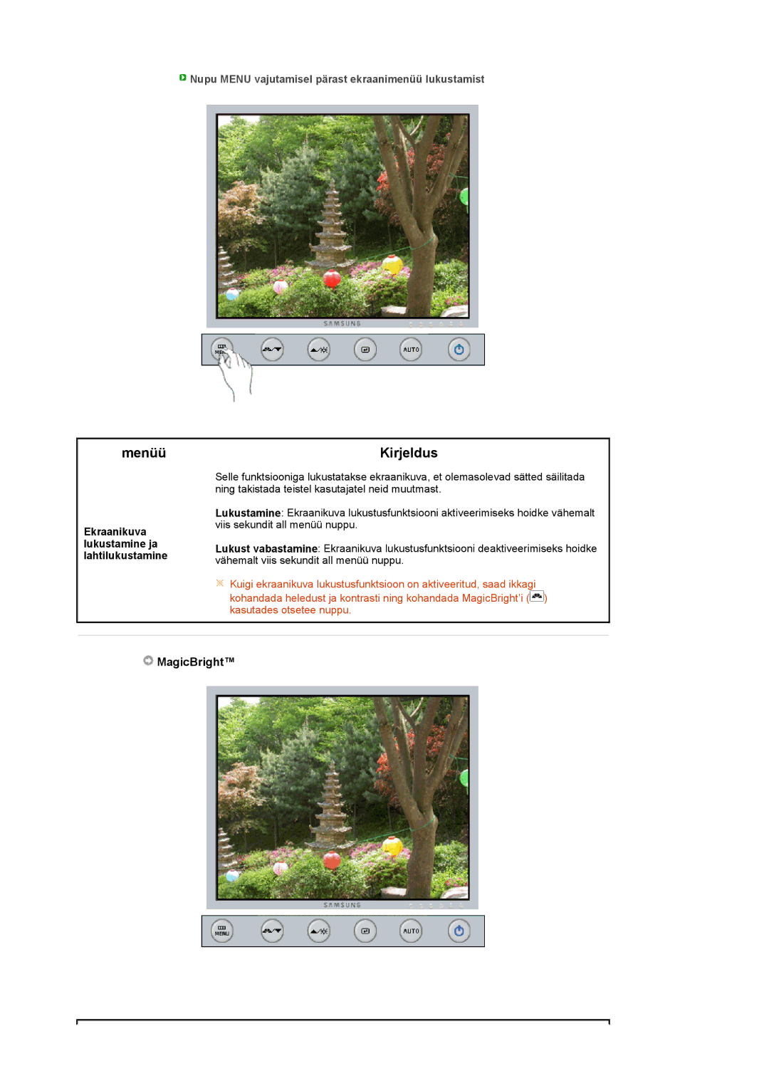 Samsung LS19UBPESQ/EDC manual Kirjeldus 