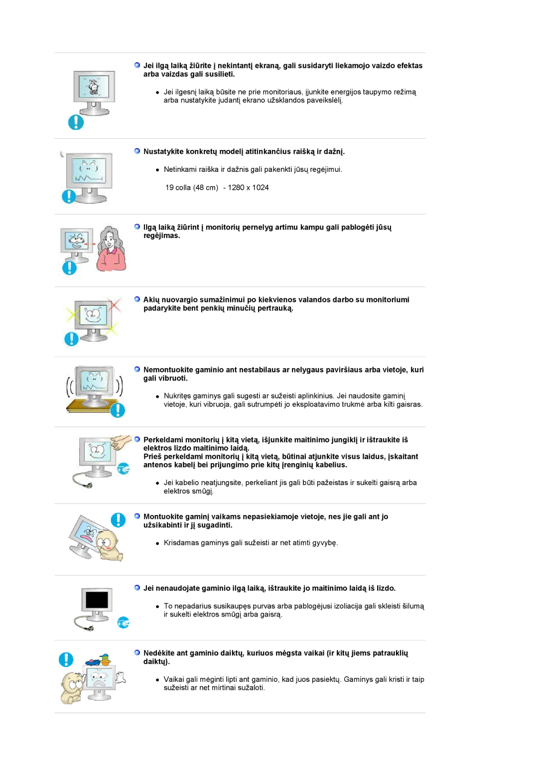 Samsung LS19UBPESQ/EDC manual Nustatykite konkretų modelį atitinkančius raišką ir dažnį 