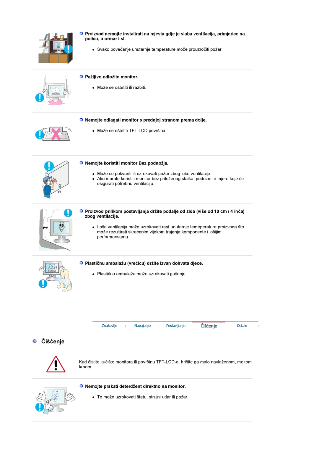 Samsung LS19UBPESQ/EDC manual Čišćenje 