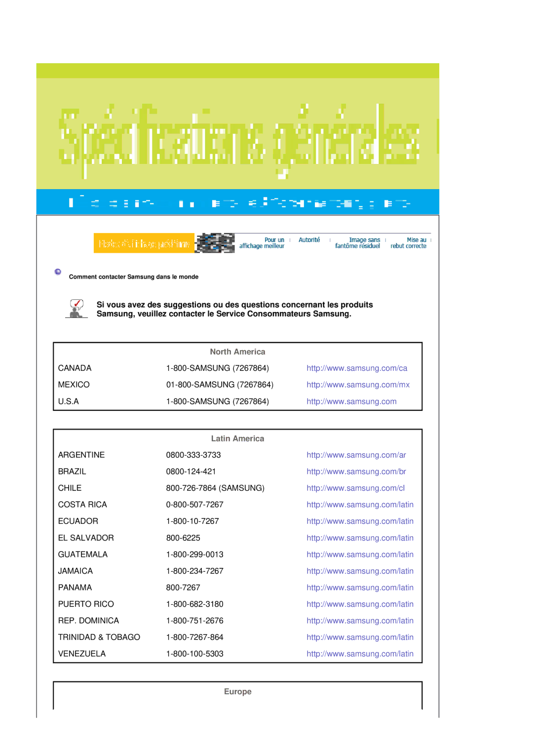 Samsung LS19VDPXHQ/EDC, LS19VDPXBQ/EDC, LS17VDPXHQ/EDC manual North America 