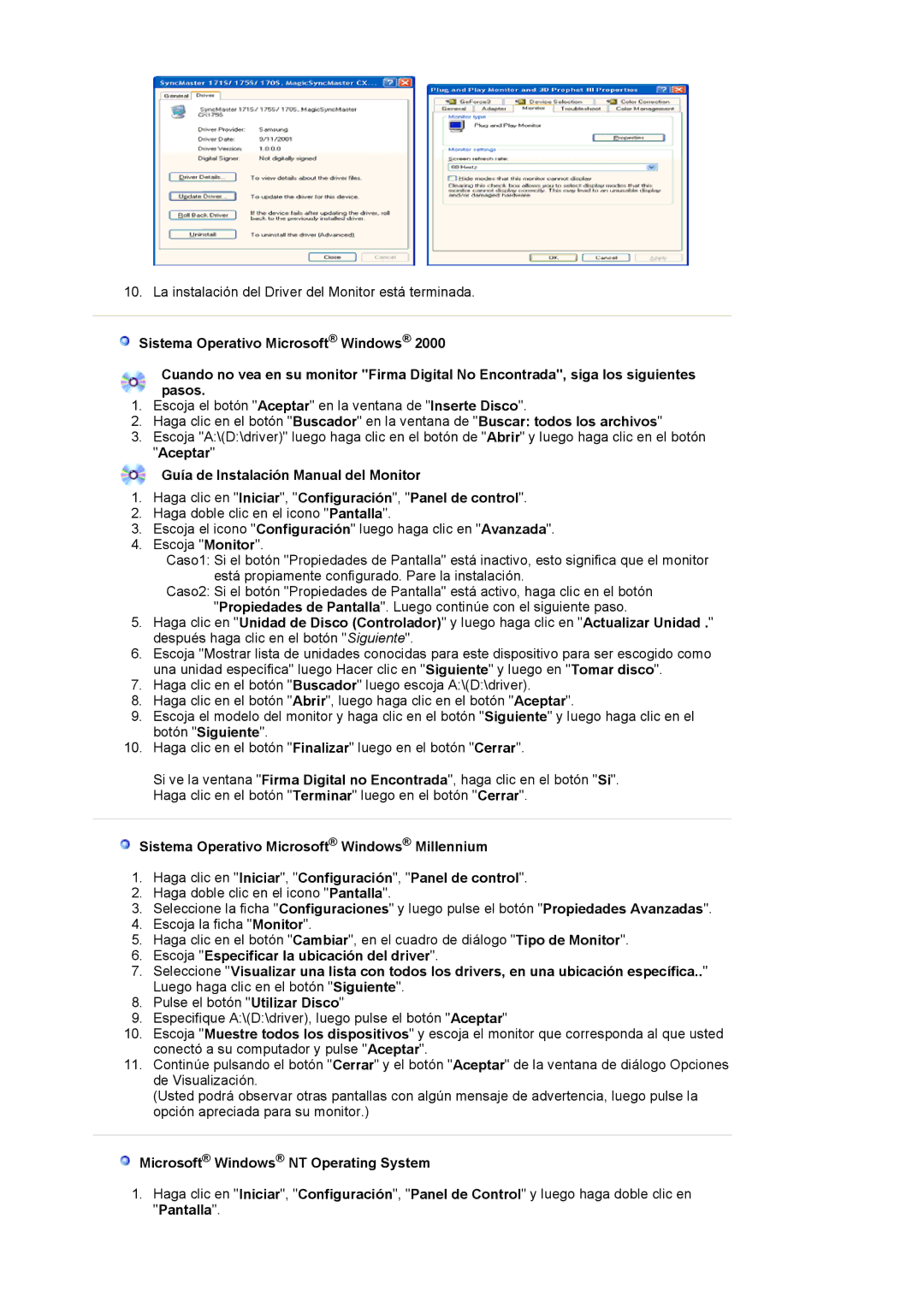 Samsung LS17VDPXHQ/EDC, LS19VDPXBQ/EDC, LS19VDPXHQ/EDC manual Microsoft Windows NT Operating System 