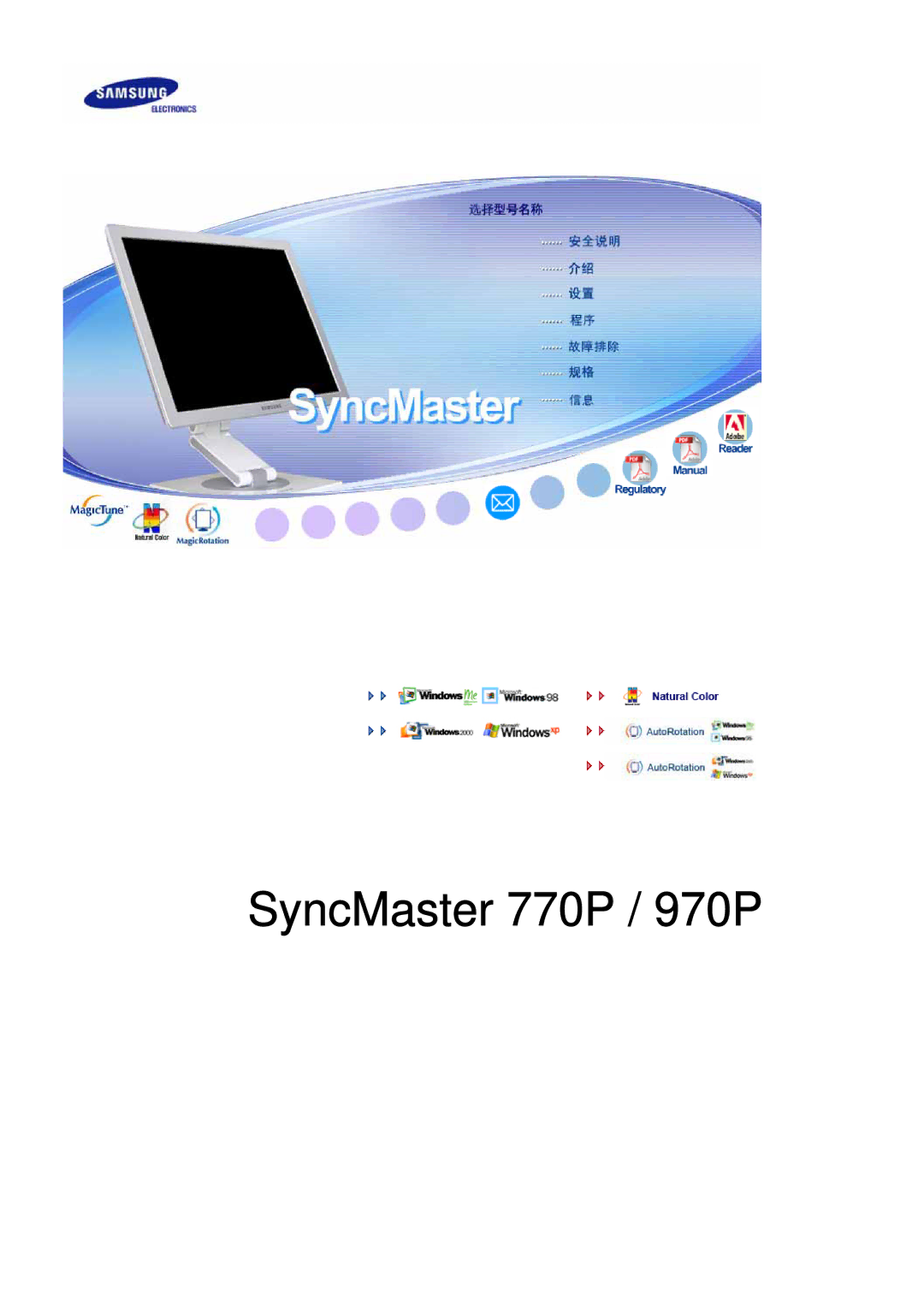 Samsung LS19VDPXHQ/EDC, LS19VDPXBQ/EDC manual SyncMaster 770P / 970P 