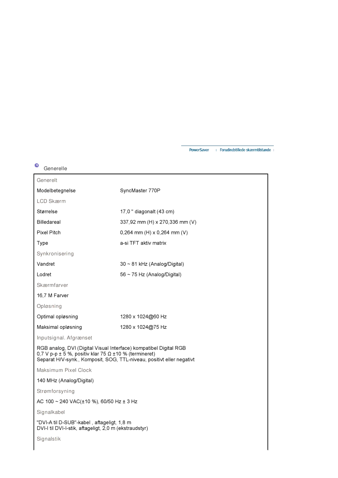 Samsung LS19VDPXHQ/EDC, LS19VDPXBQ/EDC manual Generelt 