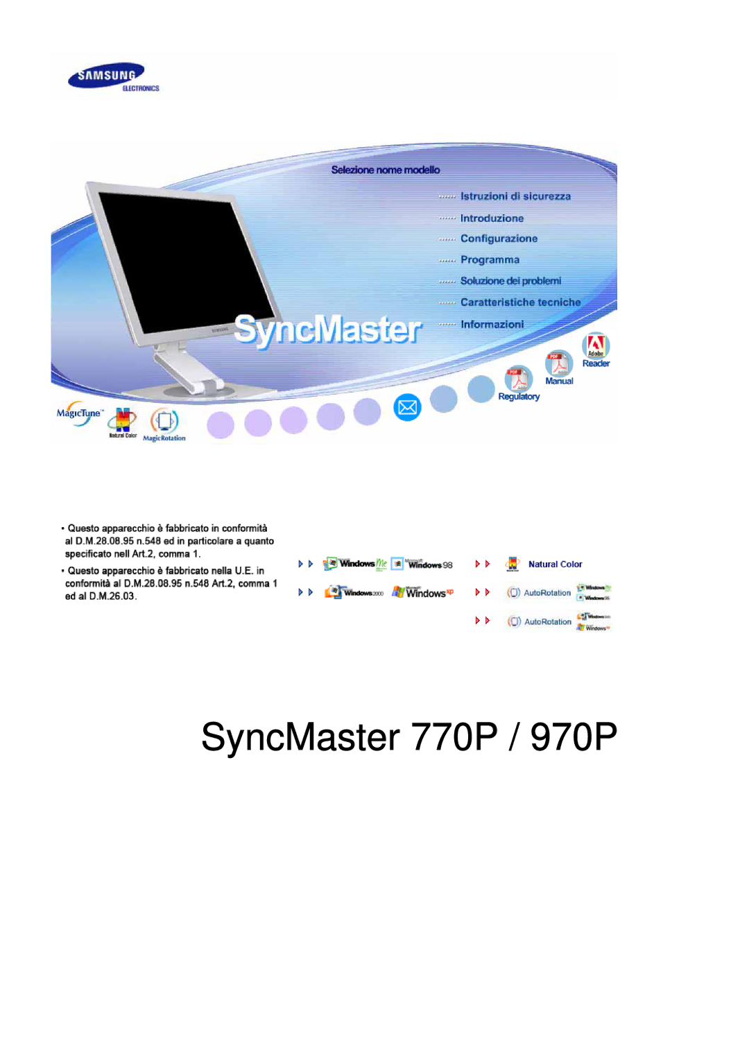 Samsung LS19VDPXHQ/EDC, LS19VDPXBQ/EDC manual SyncMaster 770P / 970P 