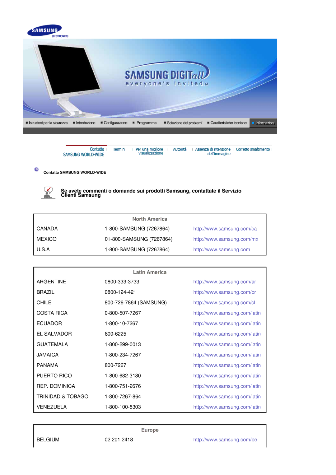 Samsung LS17VDPXHQ/XSE, LS19VDPXHQ/EDC, LS17VDPXHQ/EDC, LS19VDPXHQ/XSE manual North America 