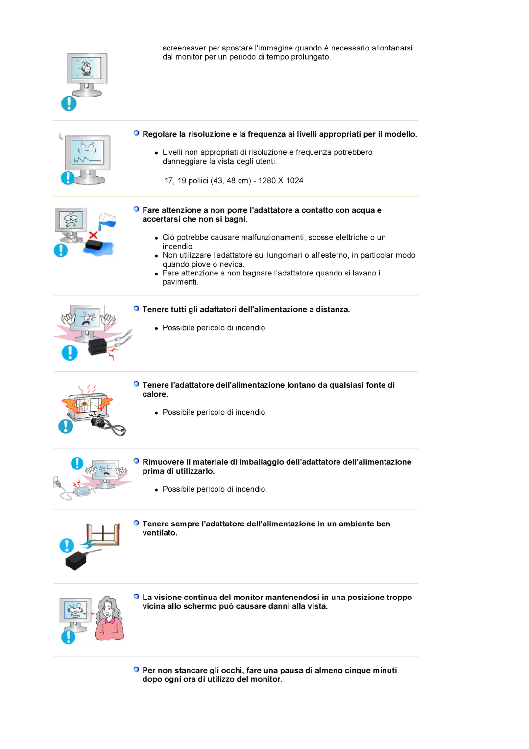 Samsung LS19VDPXHQ/EDC, LS17VDPXHQ/EDC, LS19VDPXHQ/XSE manual Tenere tutti gli adattatori dellalimentazione a distanza 