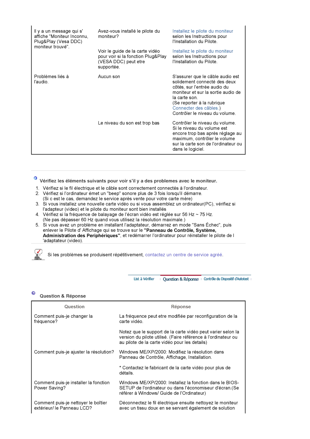 Samsung LS19WJNKS/EDC manual Question & Réponse, Question Réponse 