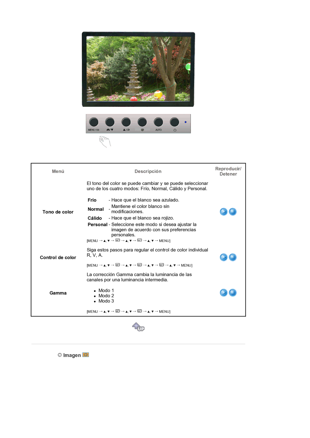 Samsung LS19WJNKS/EDC manual Tono de color Control de color Gamma 