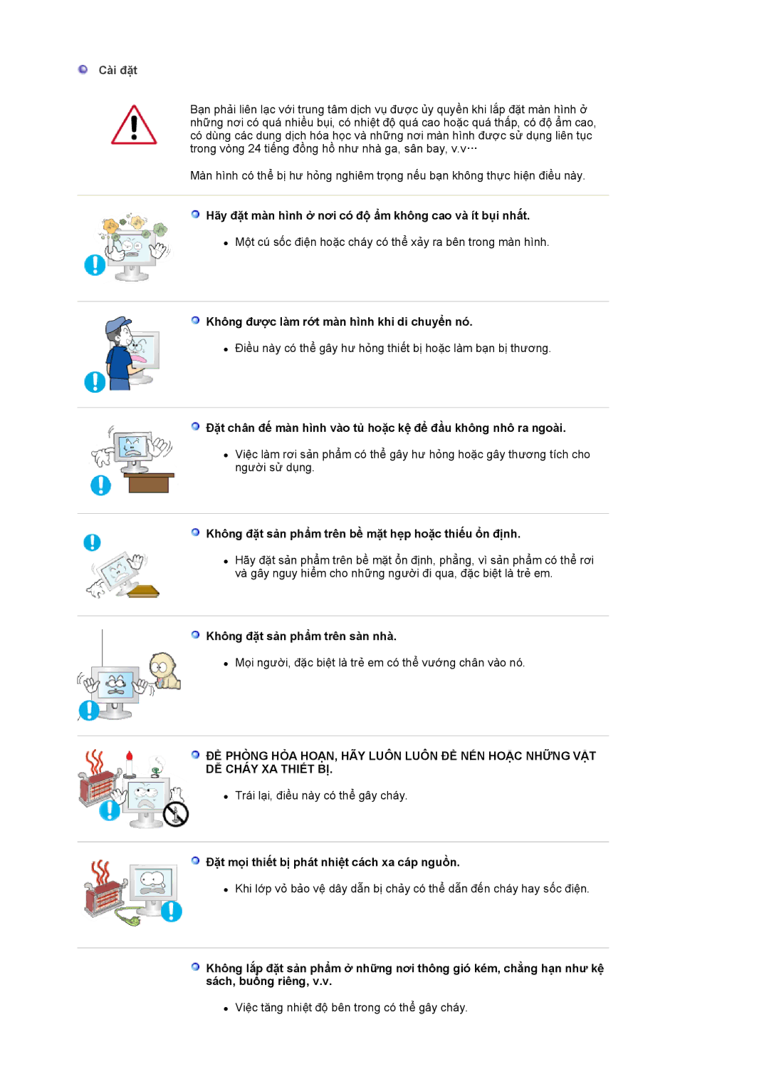 Samsung LS19WJWKBV/XSV manual Cài đặt 