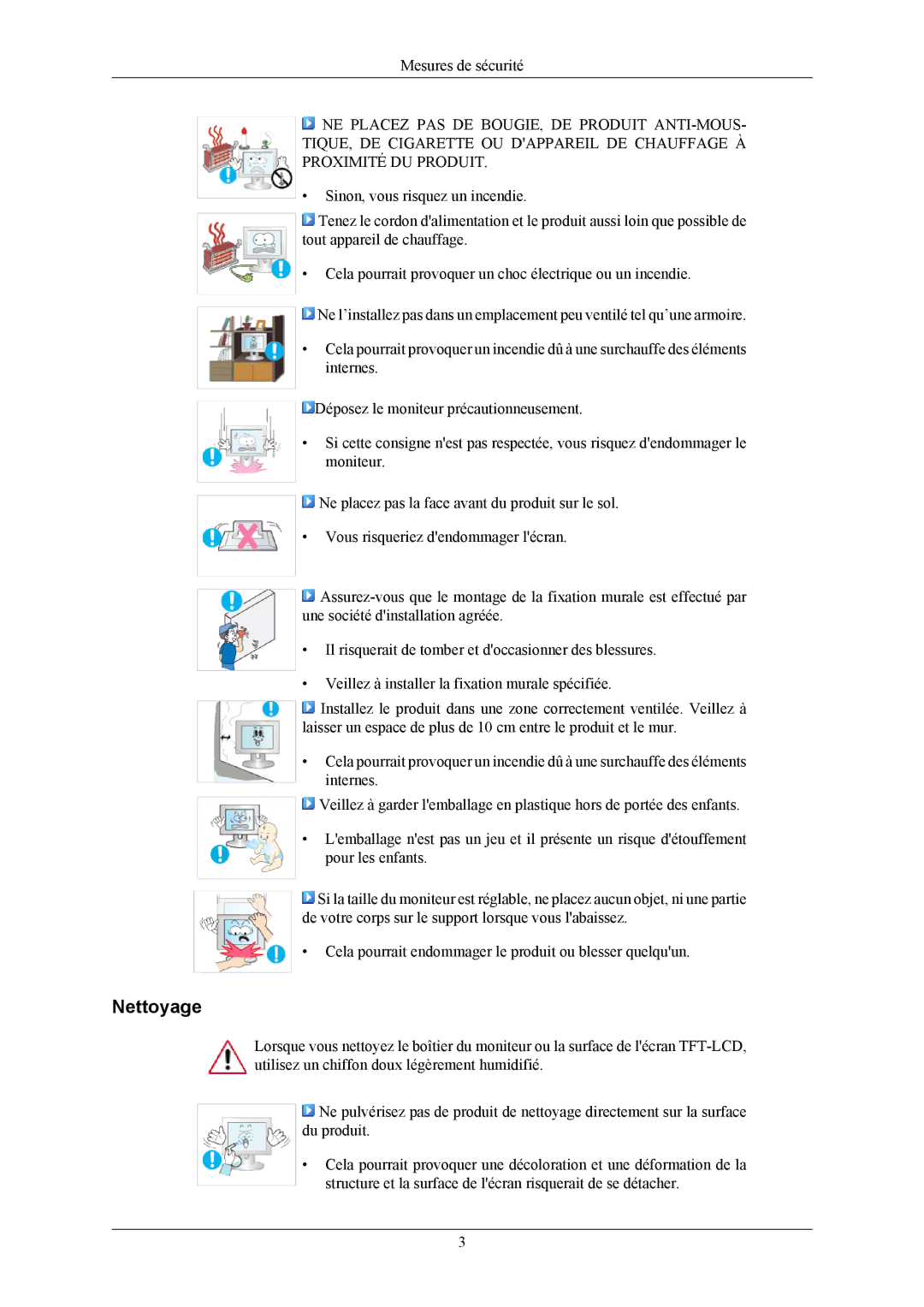 Samsung LS20AQWJFV/EDC, LS22AQWJFV/EDC manual Nettoyage 