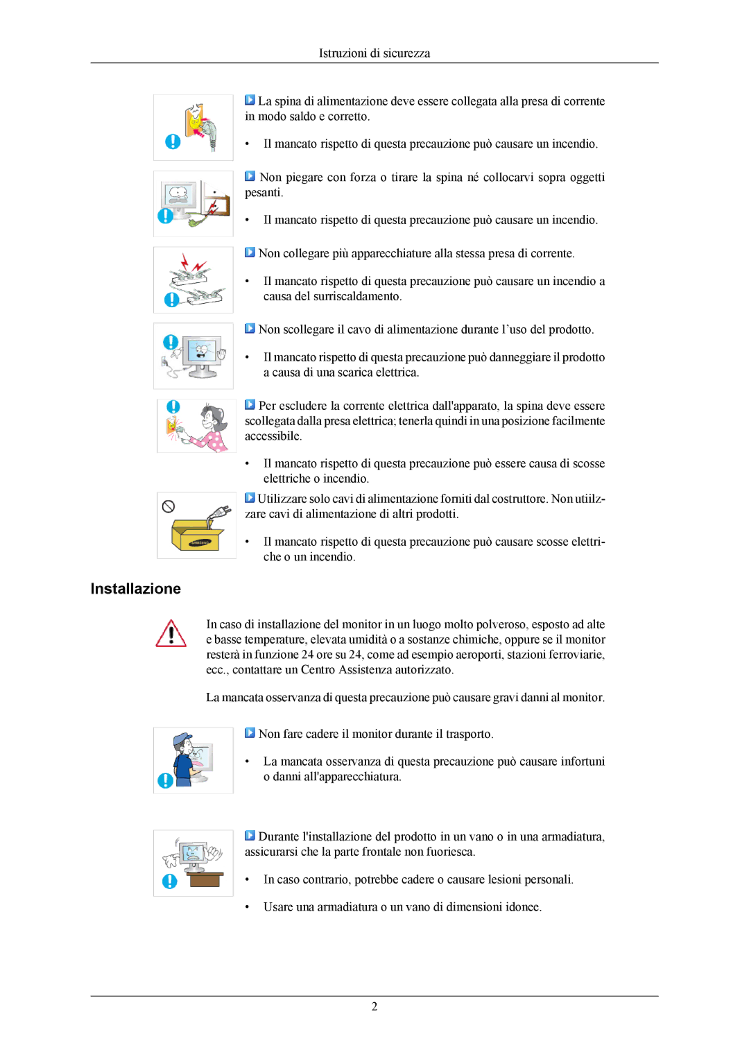 Samsung LS22AQWJFV/EDC, LS20AQWJFV/EDC manual Installazione 