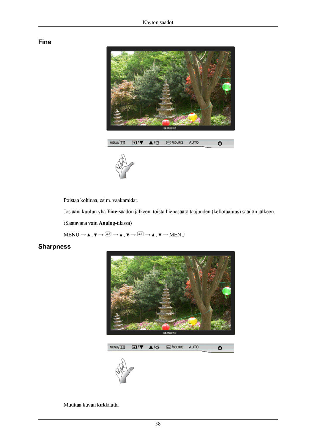 Samsung LS20AQWJFV/EDC, LS22AQWJFV/EDC manual Fine, Sharpness 