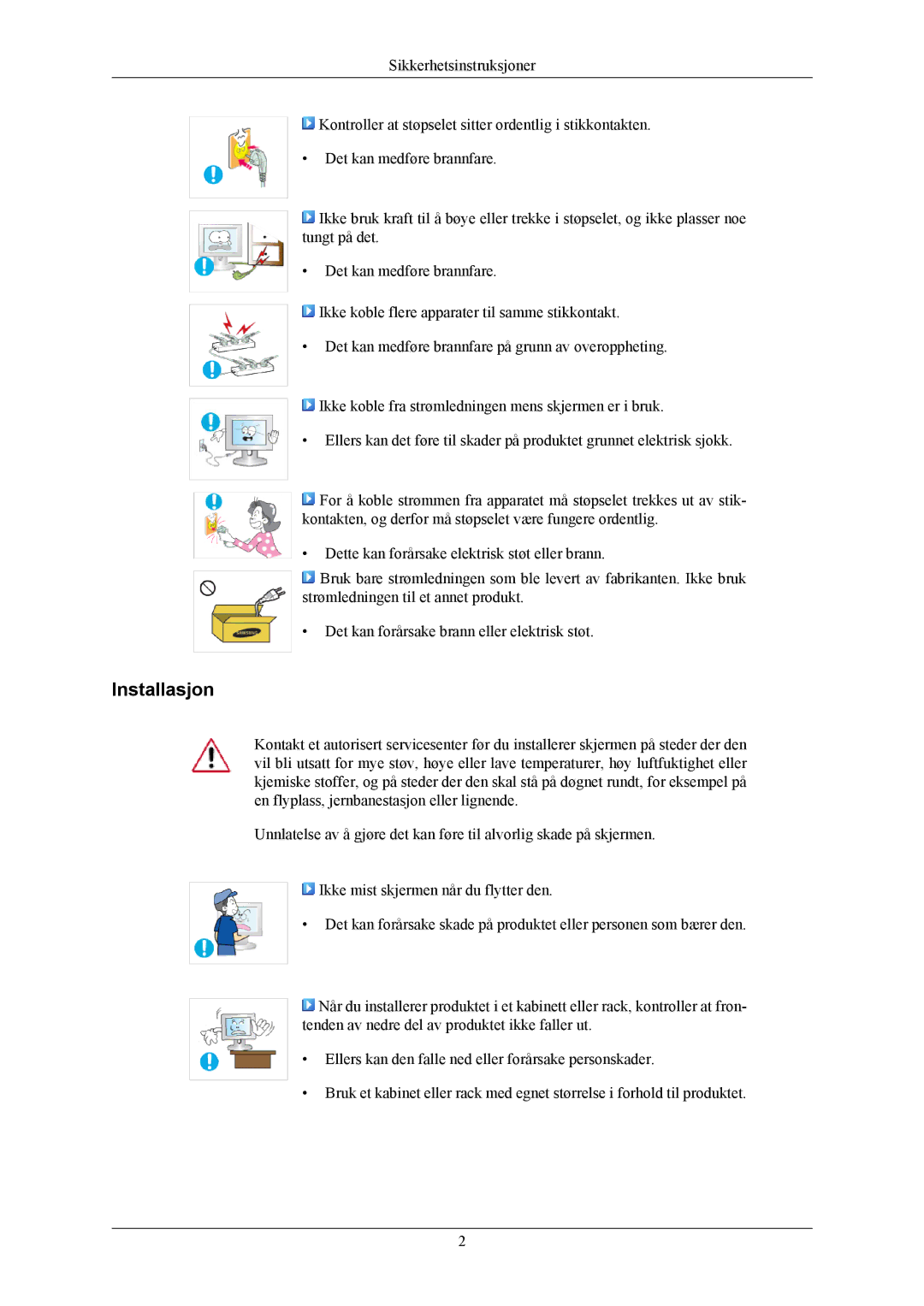 Samsung LS22AQWJFV/EDC, LS20AQWJFV/EDC manual Installasjon 