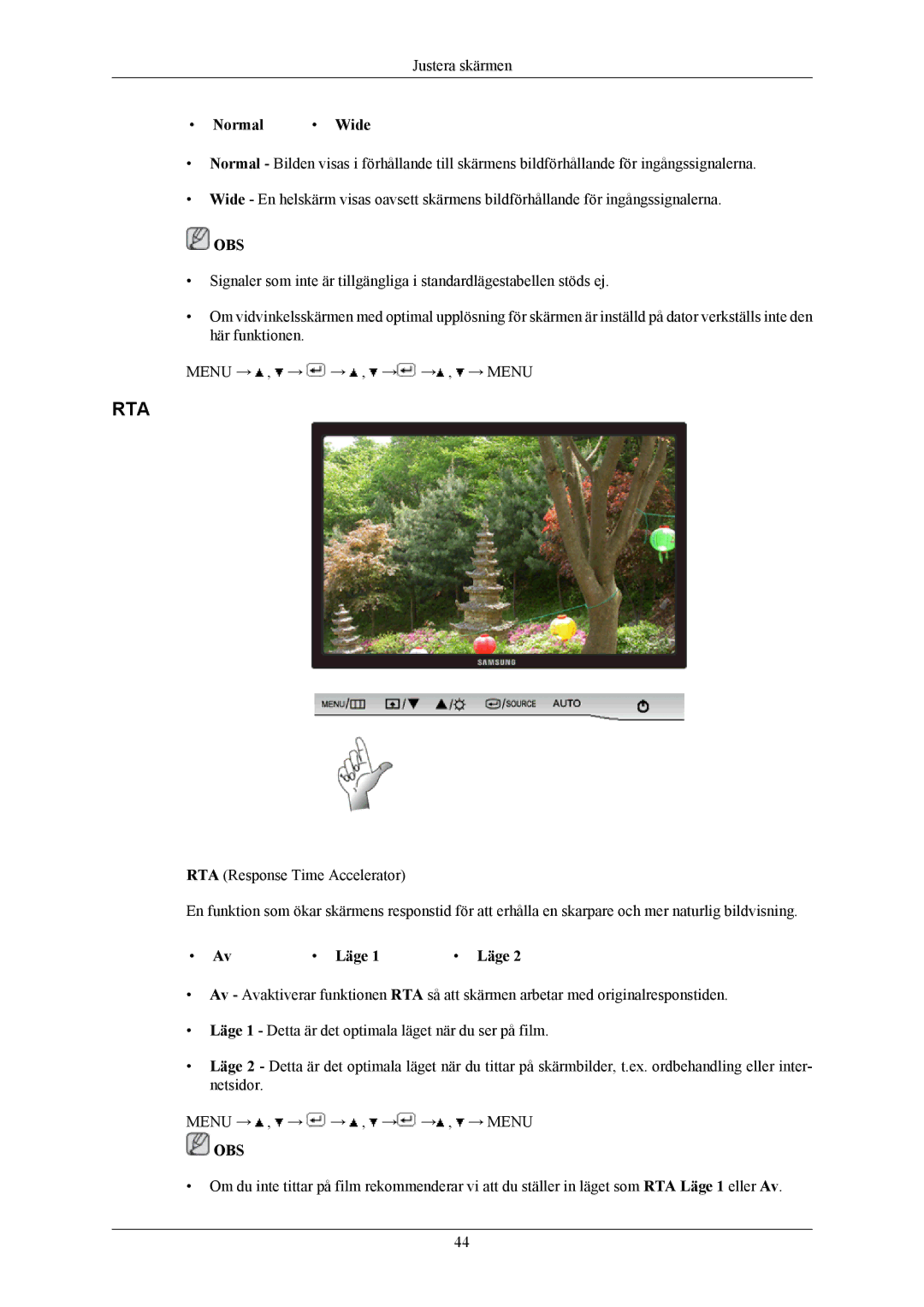 Samsung LS20AQWJFV/EDC, LS22AQWJFV/EDC manual Rta 