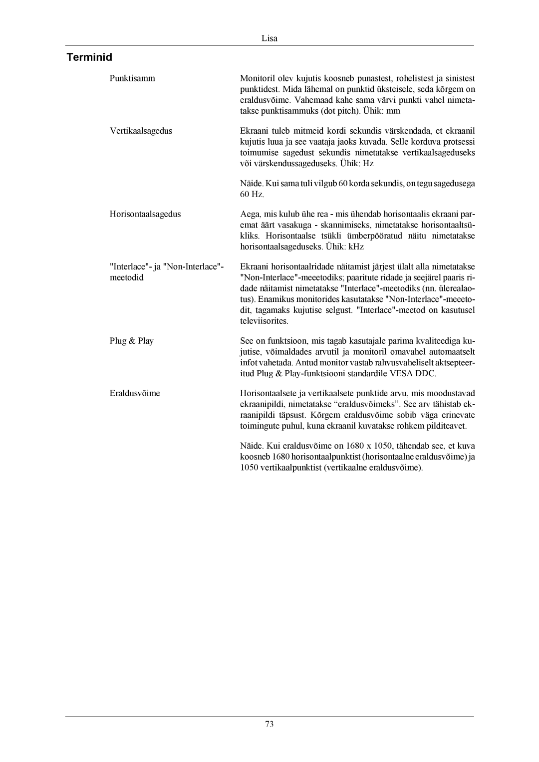 Samsung LS20AQWJFV/EDC, LS22AQWJFV/EDC manual Terminid 