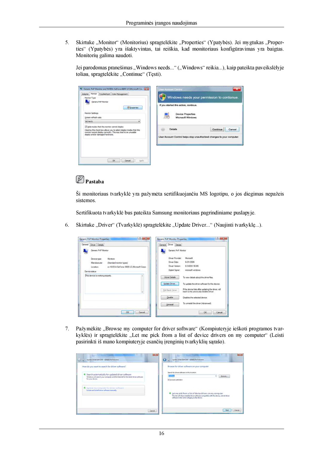 Samsung LS22AQWJFV/EDC, LS20AQWJFV/EDC manual Pastaba 