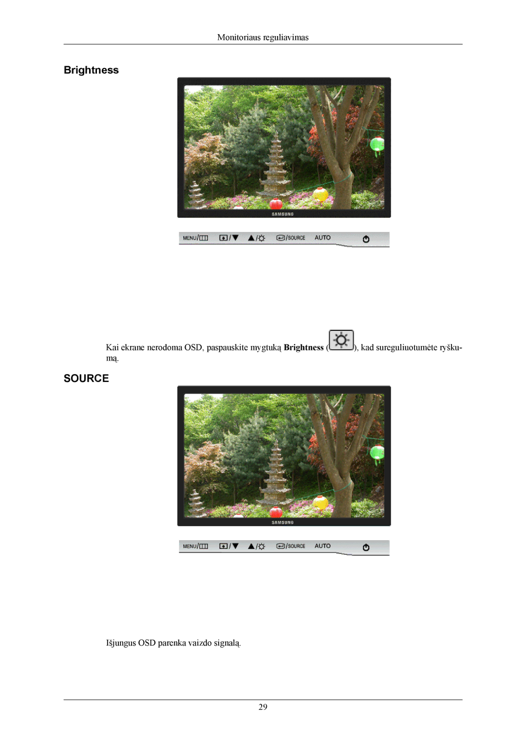 Samsung LS20AQWJFV/EDC, LS22AQWJFV/EDC manual Brightness, Source 