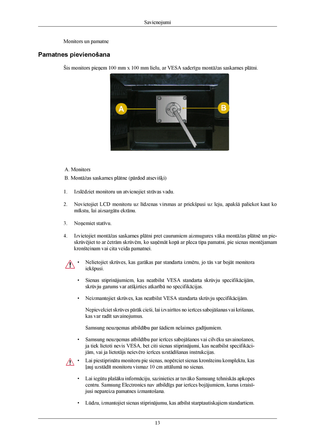 Samsung LS20AQWJFV/EDC, LS22AQWJFV/EDC manual Pamatnes pievienošana 