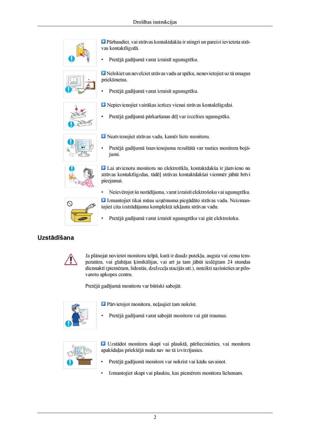 Samsung LS22AQWJFV/EDC, LS20AQWJFV/EDC manual Uzstādīšana 