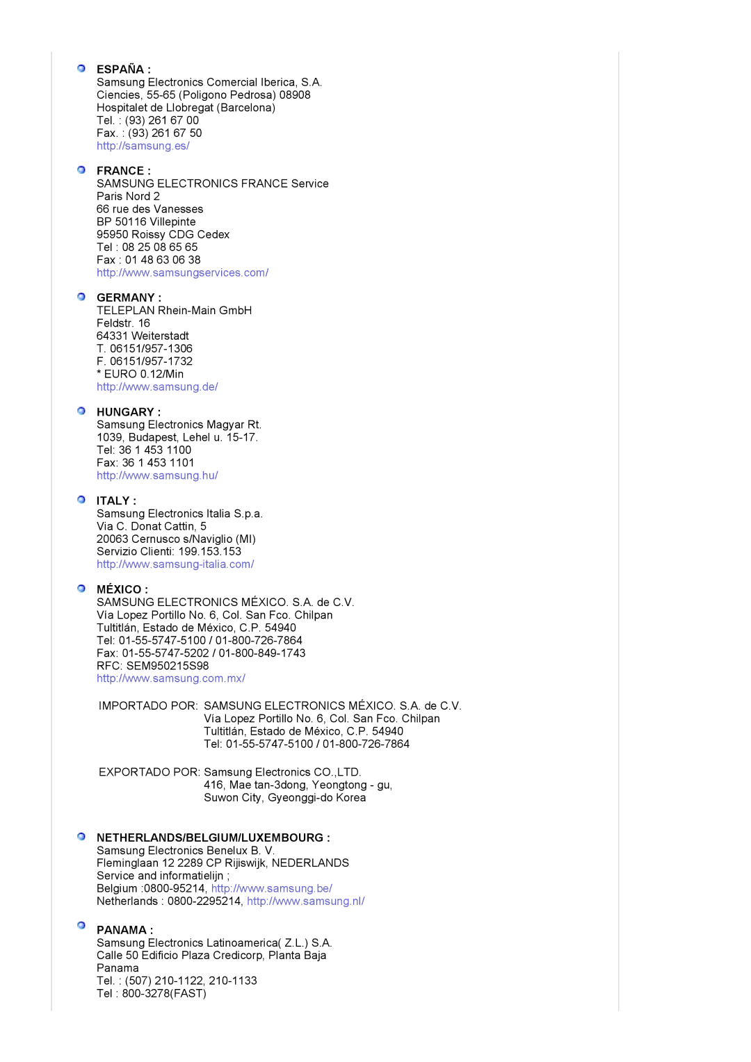 Samsung LS20BRCASZ/EDC, LS20BRCAS/EDC manual Germany 