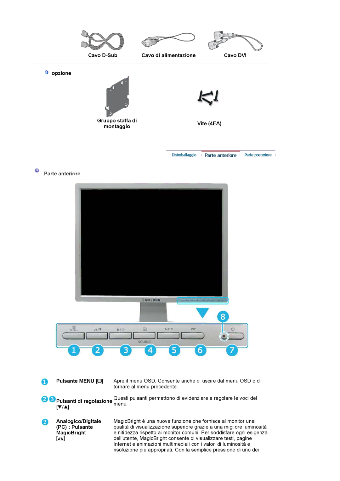 Samsung LS20BRCASZ/EDC manual Parte anteriore 