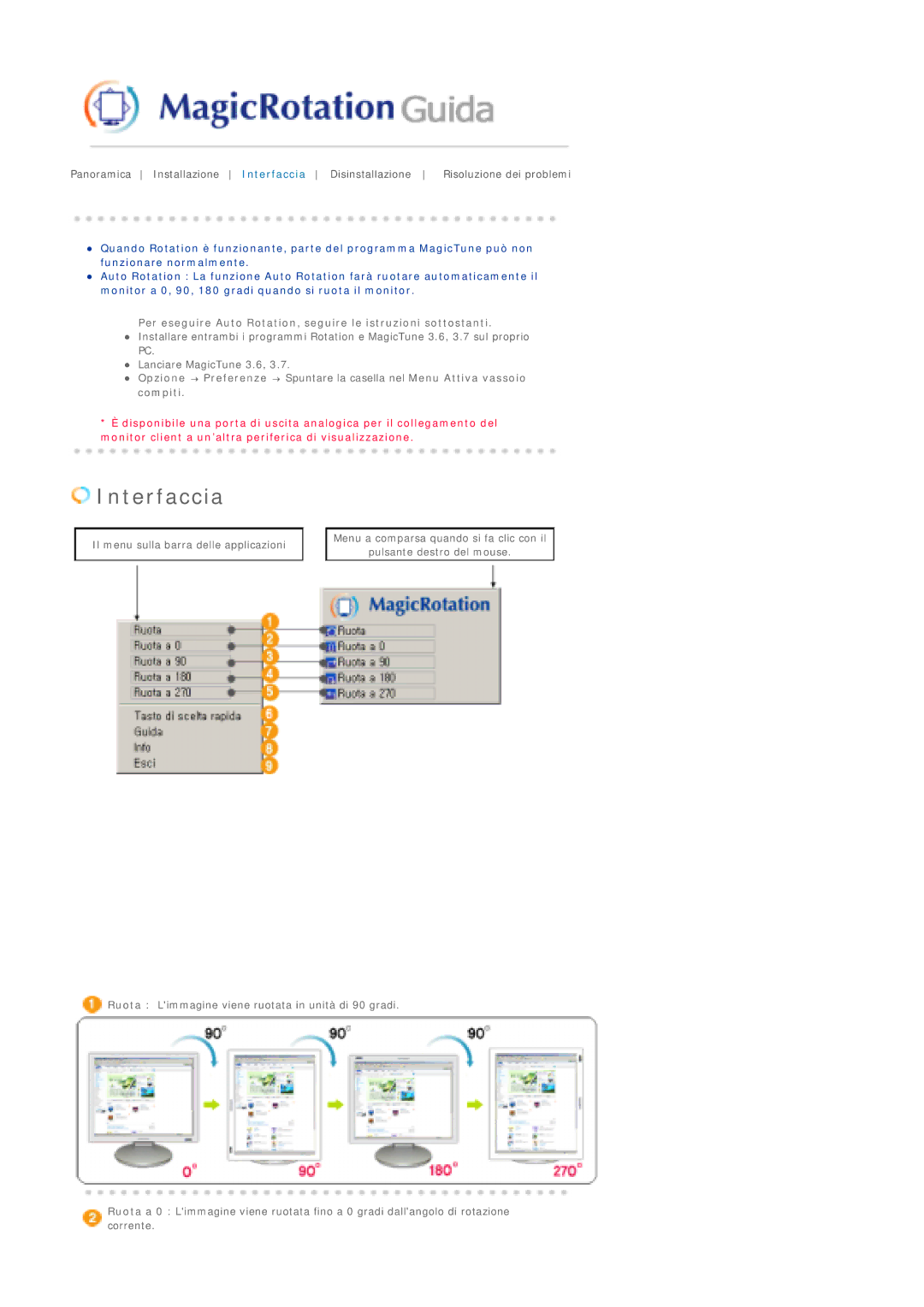 Samsung LS20BRCASZ/EDC manual Interfaccia 