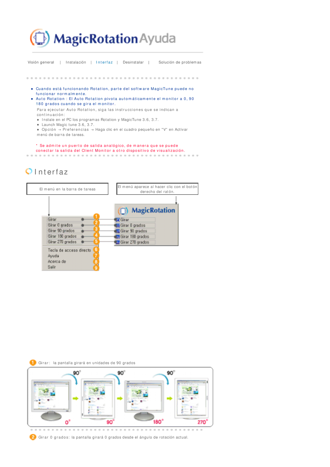 Samsung LS20BRCASZ/EDC manual Interfaz 