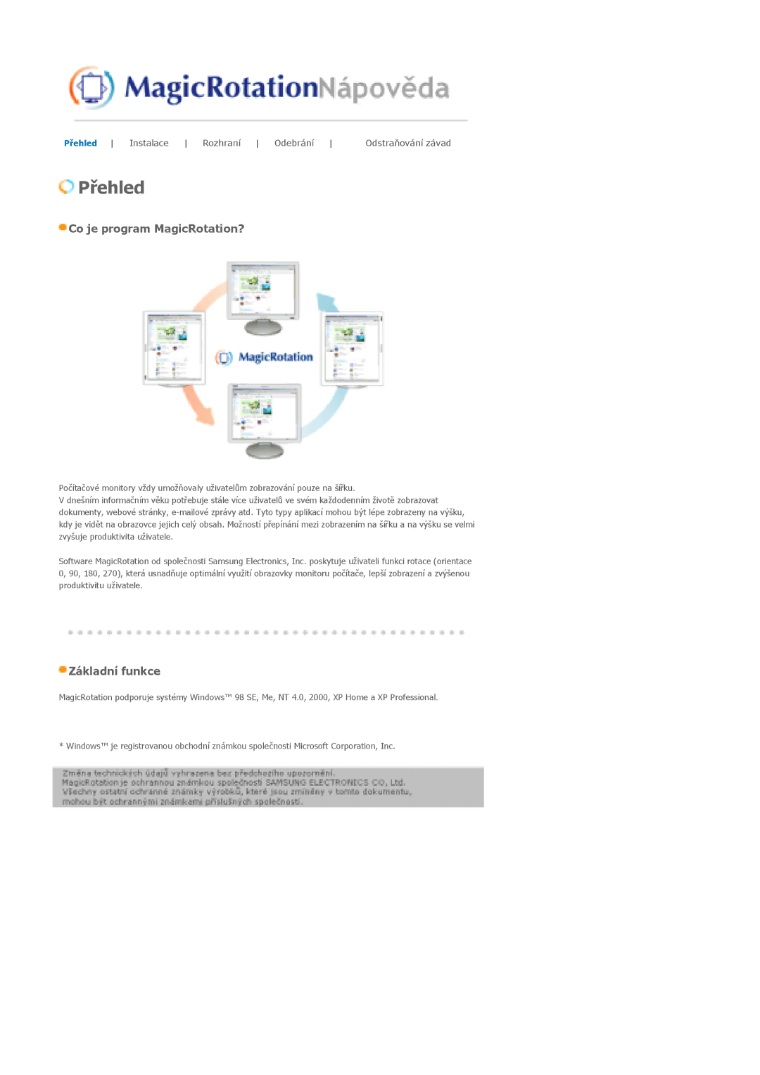 Samsung LS20BRCASZ/EDC manual Přehled 