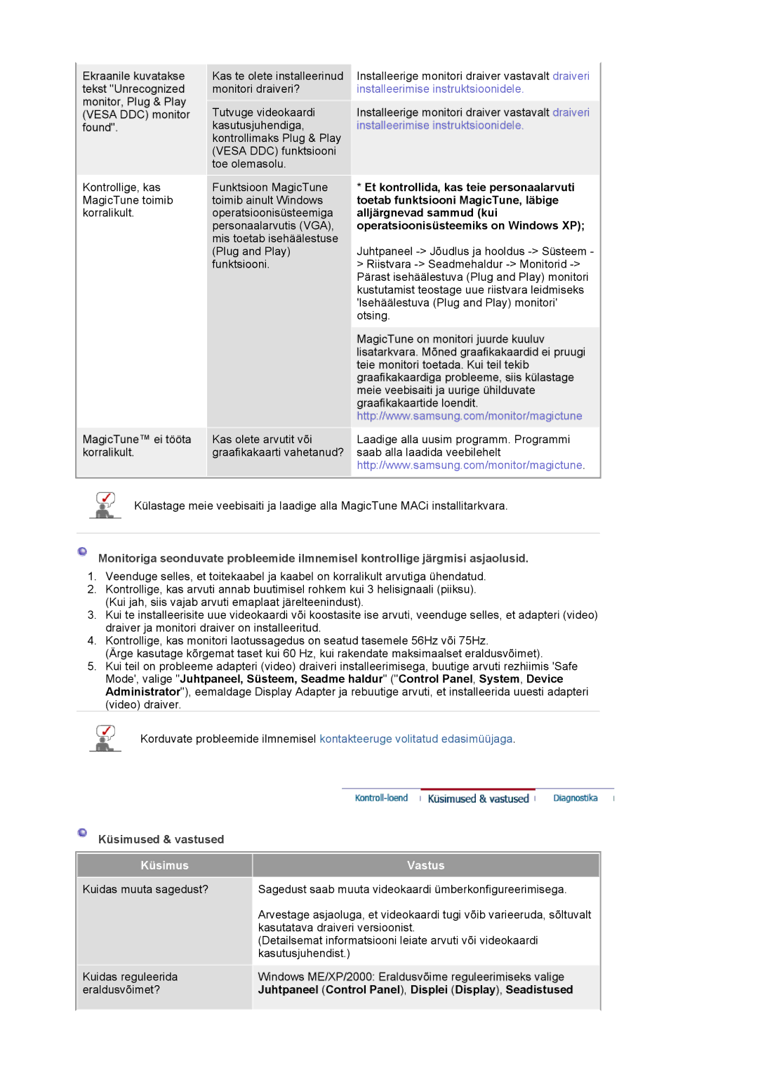 Samsung LS20BRCASZ/EDC manual Küsimused & vastused, Küsimus Vastus 