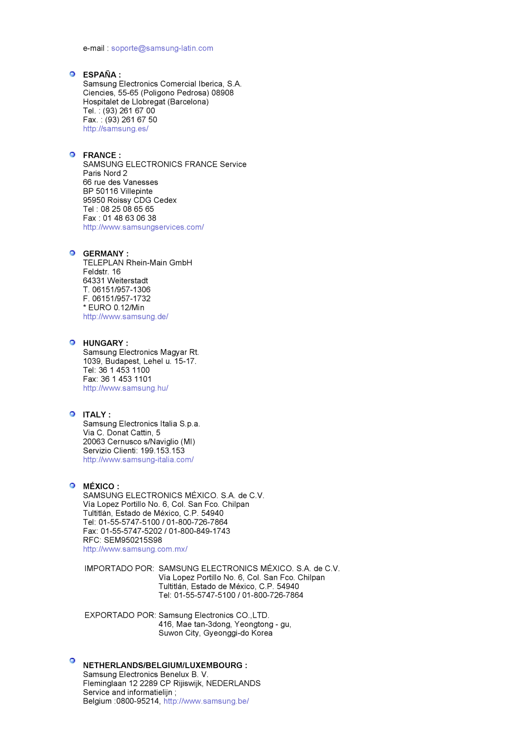 Samsung LS20BRCASZ/EDC manual Germany 