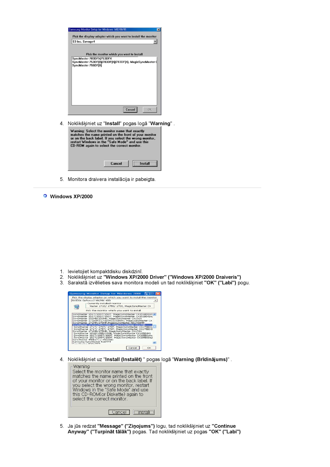 Samsung LS20BRCASZ/EDC manual Windows XP/2000 