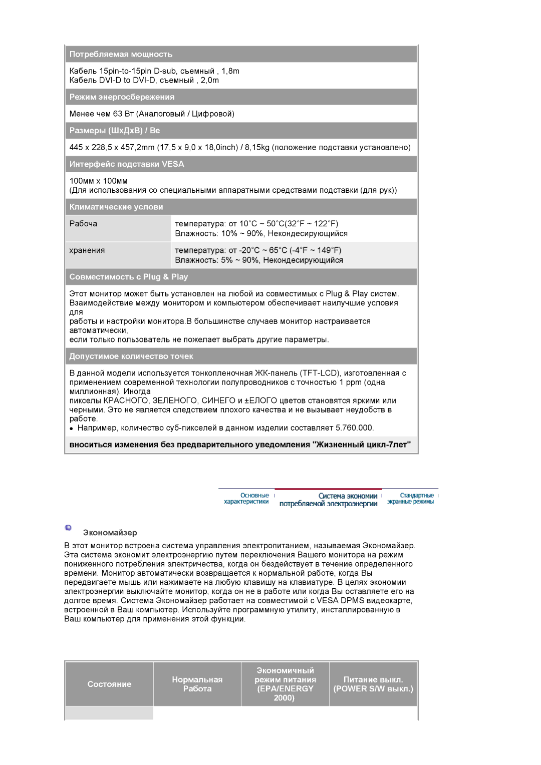 Samsung LS20BRCASZ/EDC manual Epa/Energy 