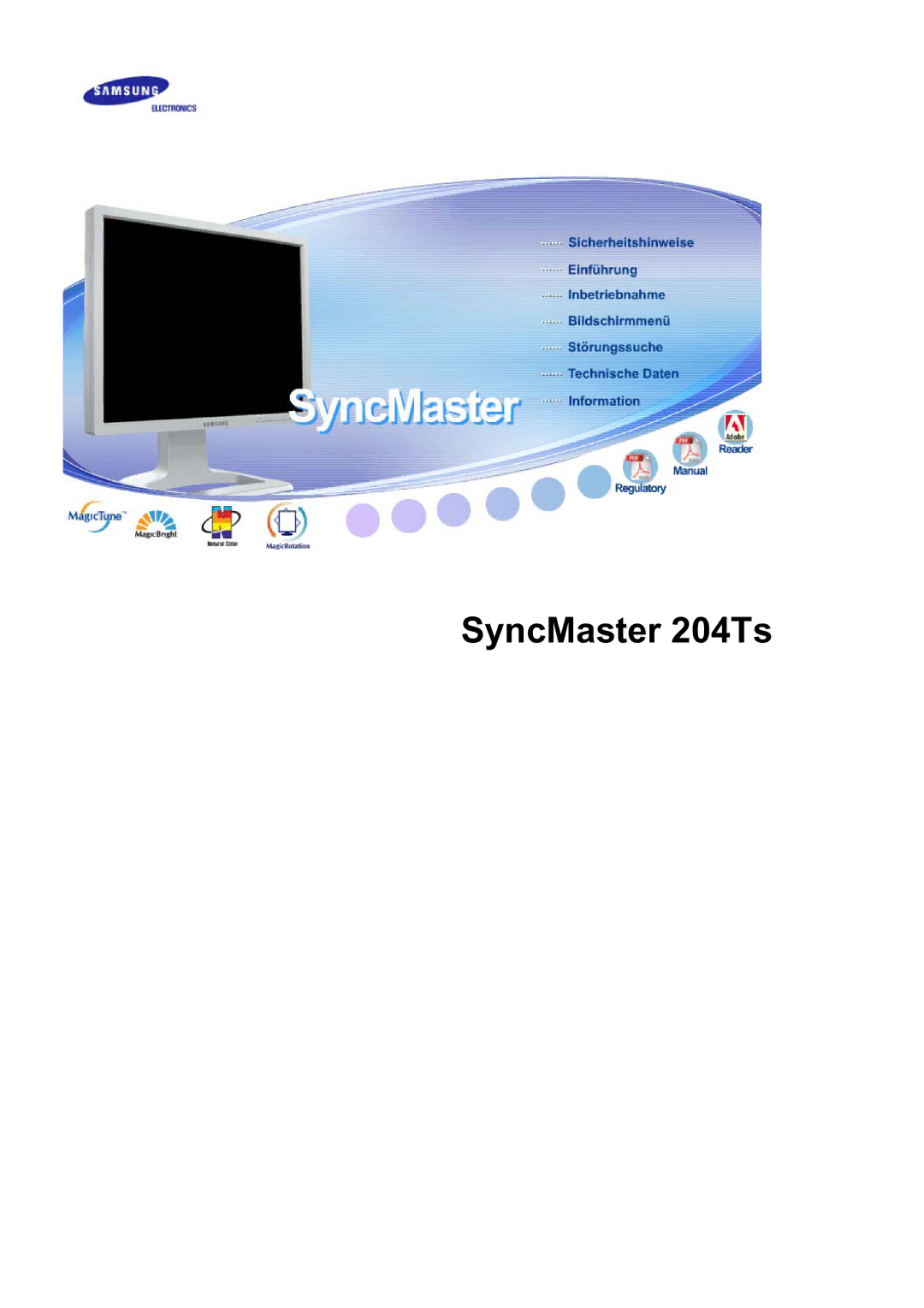 Samsung LS20BRCASZ/EDC manual SyncMaster 204Ts 