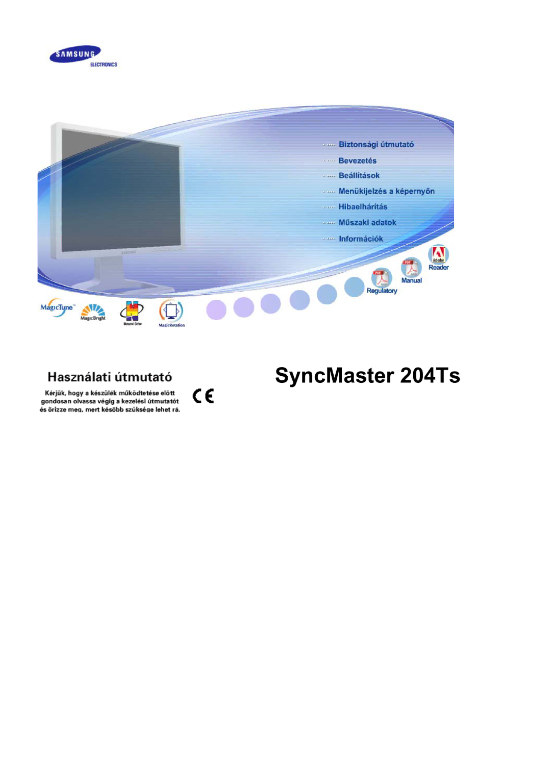 Samsung LS20BRCASZ/EDC manual SyncMaster 204Ts 