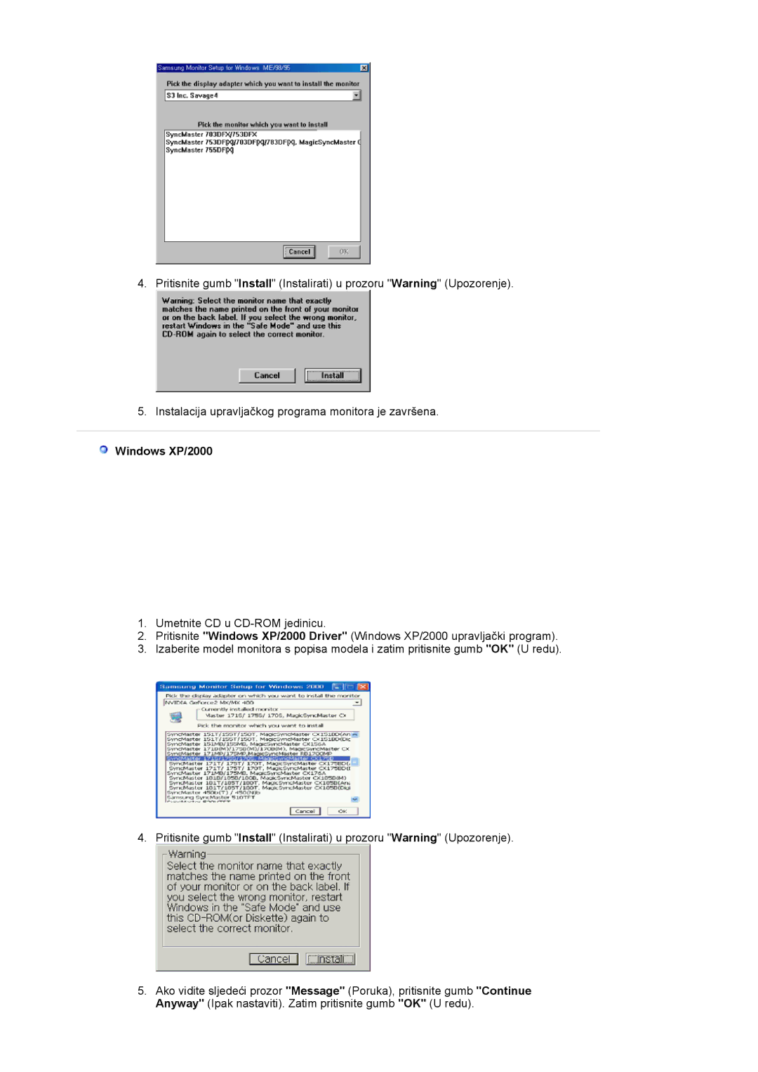 Samsung LS20BRCASZ/EDC manual Windows XP/2000 