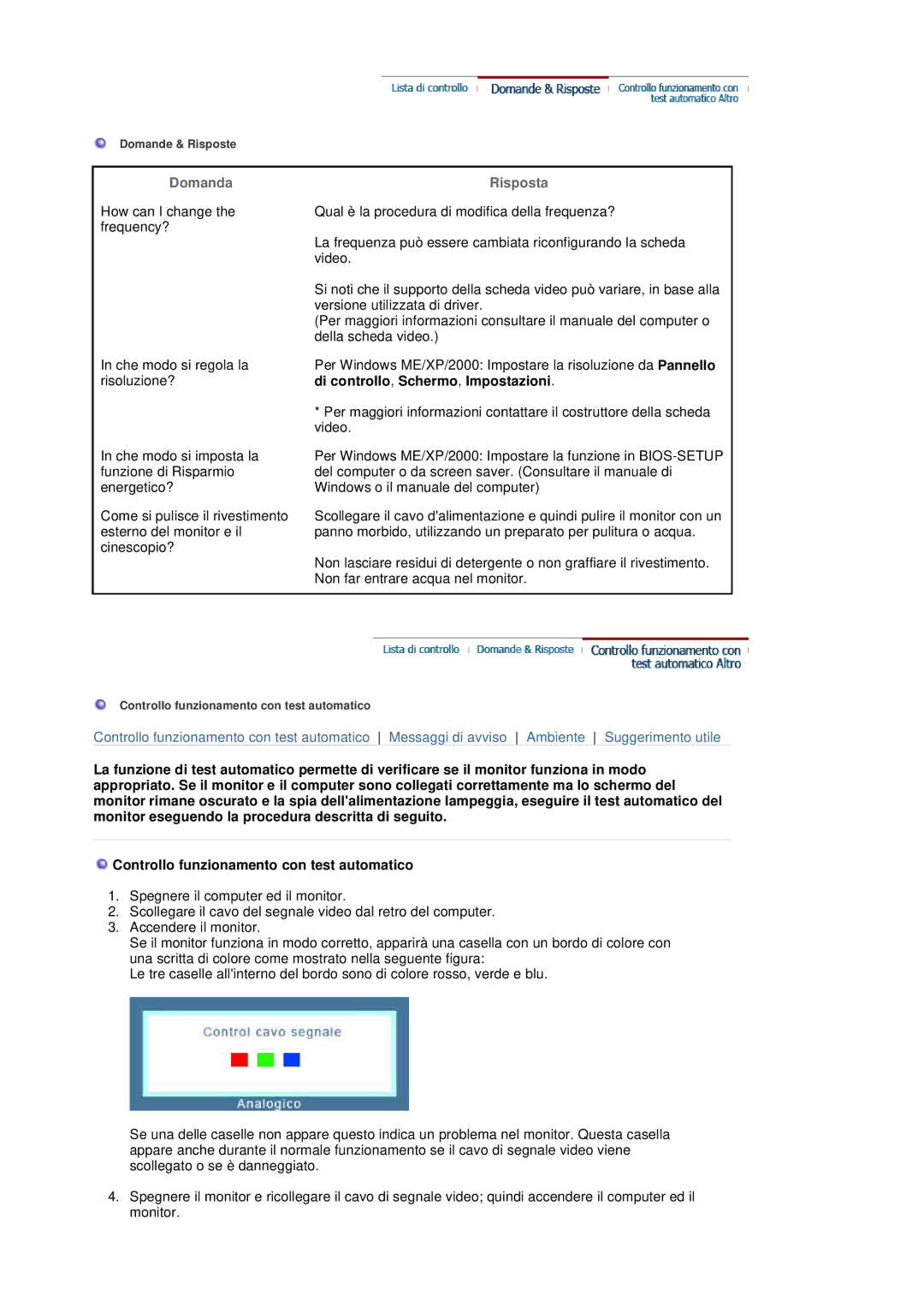 Samsung LS20BRDBBV/XSE, LS20BRDESQ/EDC, LS20BRDBSQ/EDC manual Domanda, Risposta 