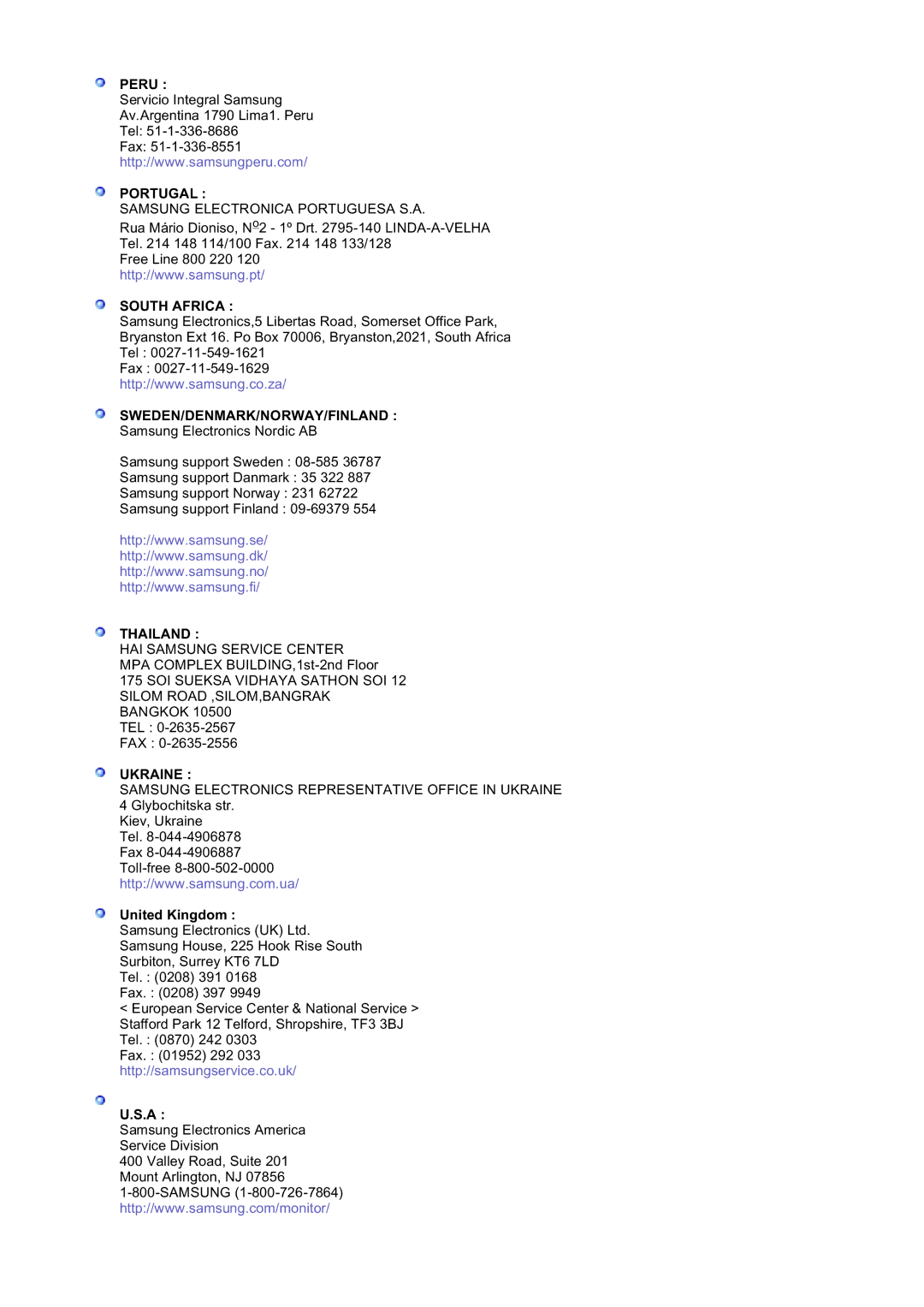 Samsung LS20BRDESQ/EDC, LS20BRDBSQ/EDC, LS20BRDBBV/XSE manual Portugal, United Kingdom 