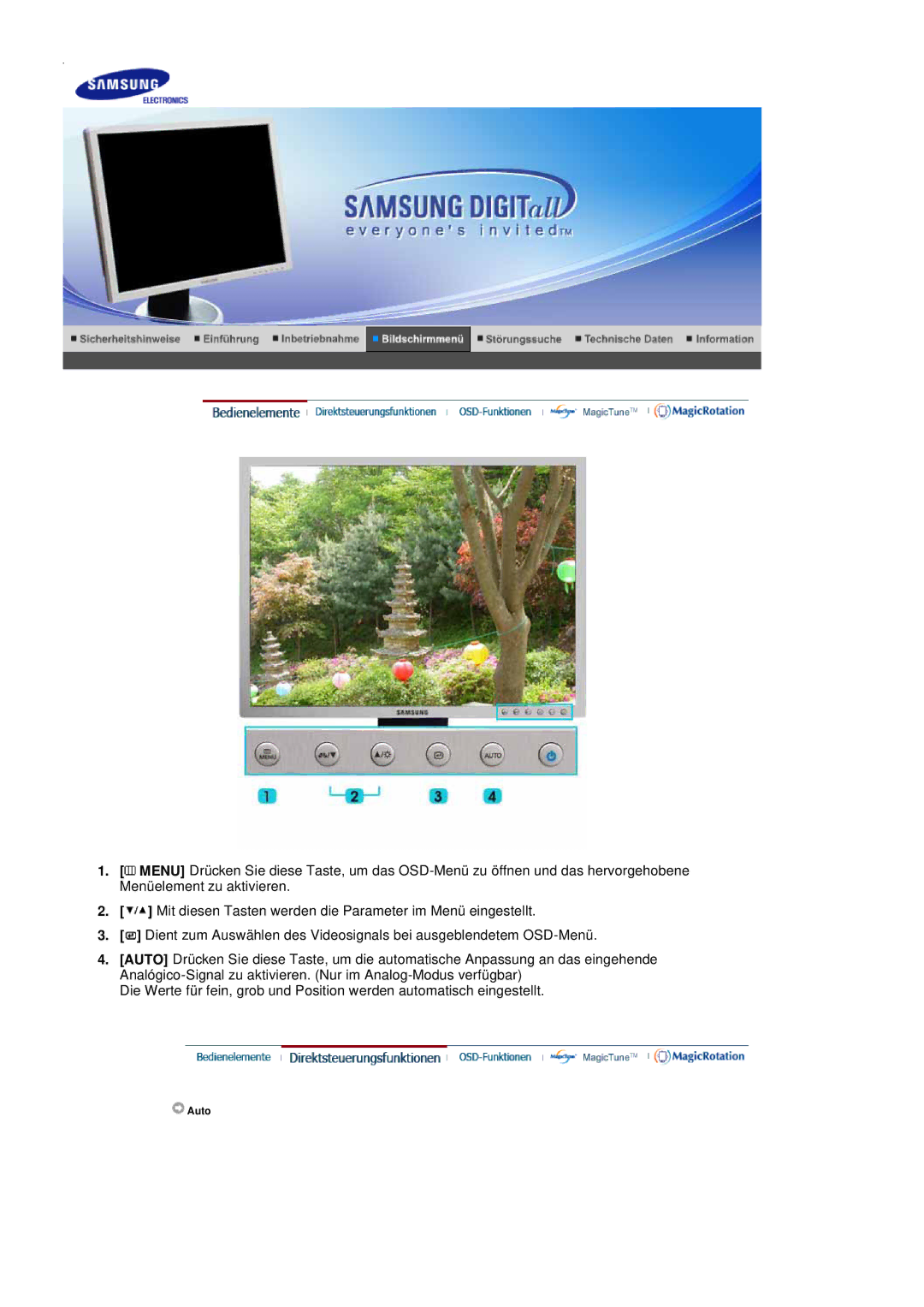 Samsung LS20BRDBSQ/EDC, LS20BRDESQ/EDC manual Auto 