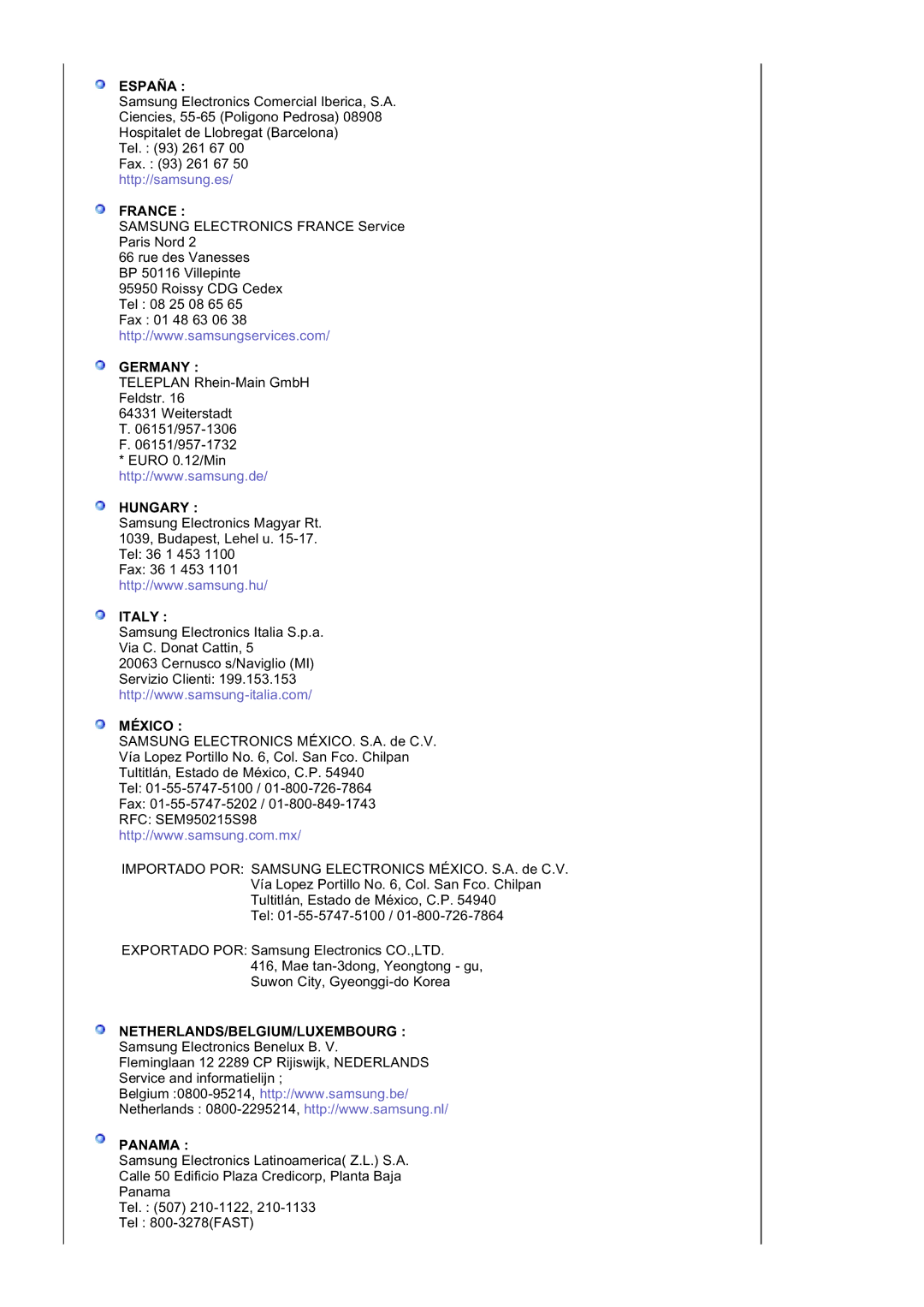 Samsung LS20BRDBSQ/EDC, LS20BRDESQ/EDC manual Germany 