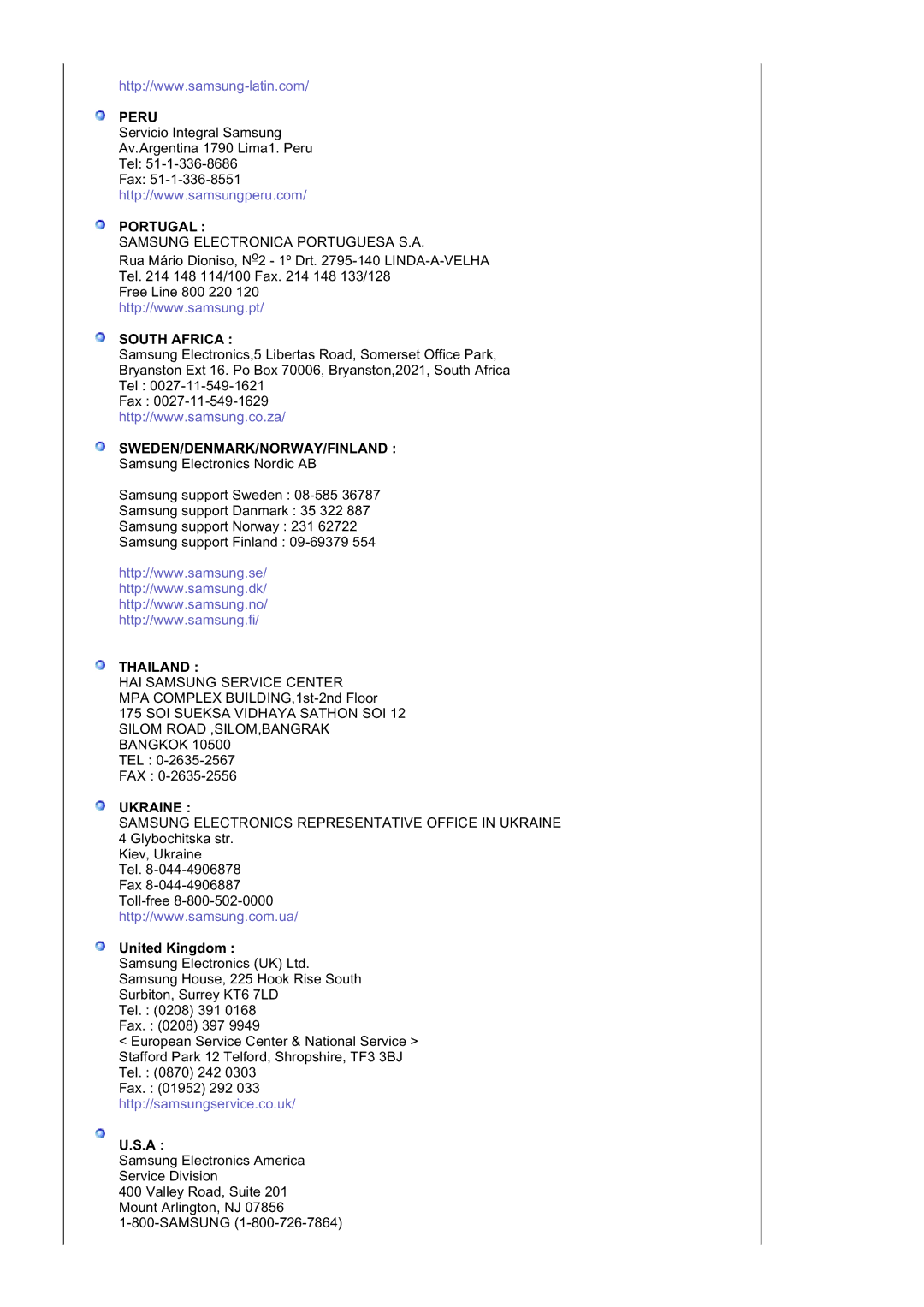 Samsung LS20BRDESQ/EDC, LS20BRDBSQ/EDC manual Portugal, United Kingdom 