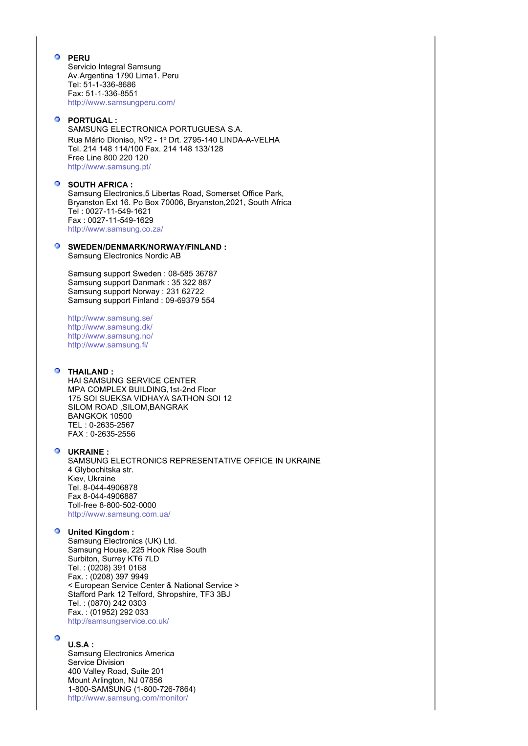 Samsung LS20BRDESQ/EDC, LS20BRDBSQ/EDC manual Portugal, United Kingdom 