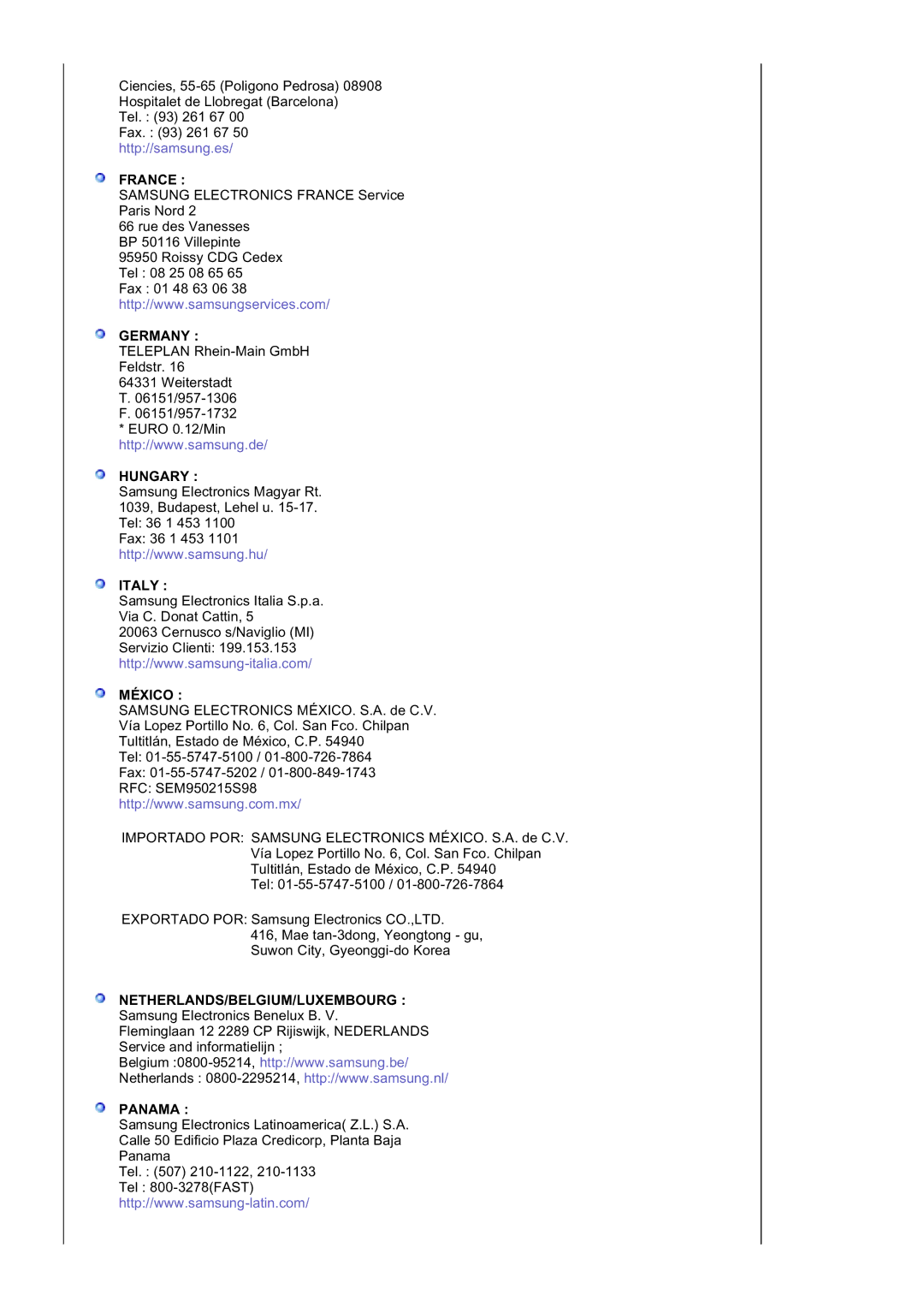 Samsung LS20BRDBSQ/EDC, LS20BRDESQ/EDC manual Germany 