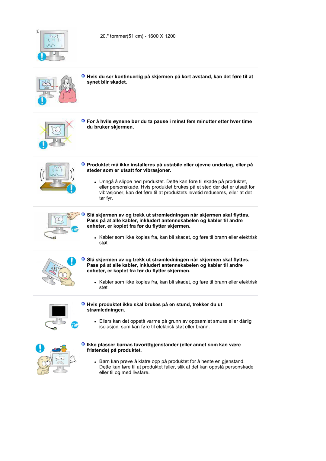 Samsung LS20BRDESQ/EDC, LS20BRDBSQ/EDC manual 20, tommer51 cm 1600 X 