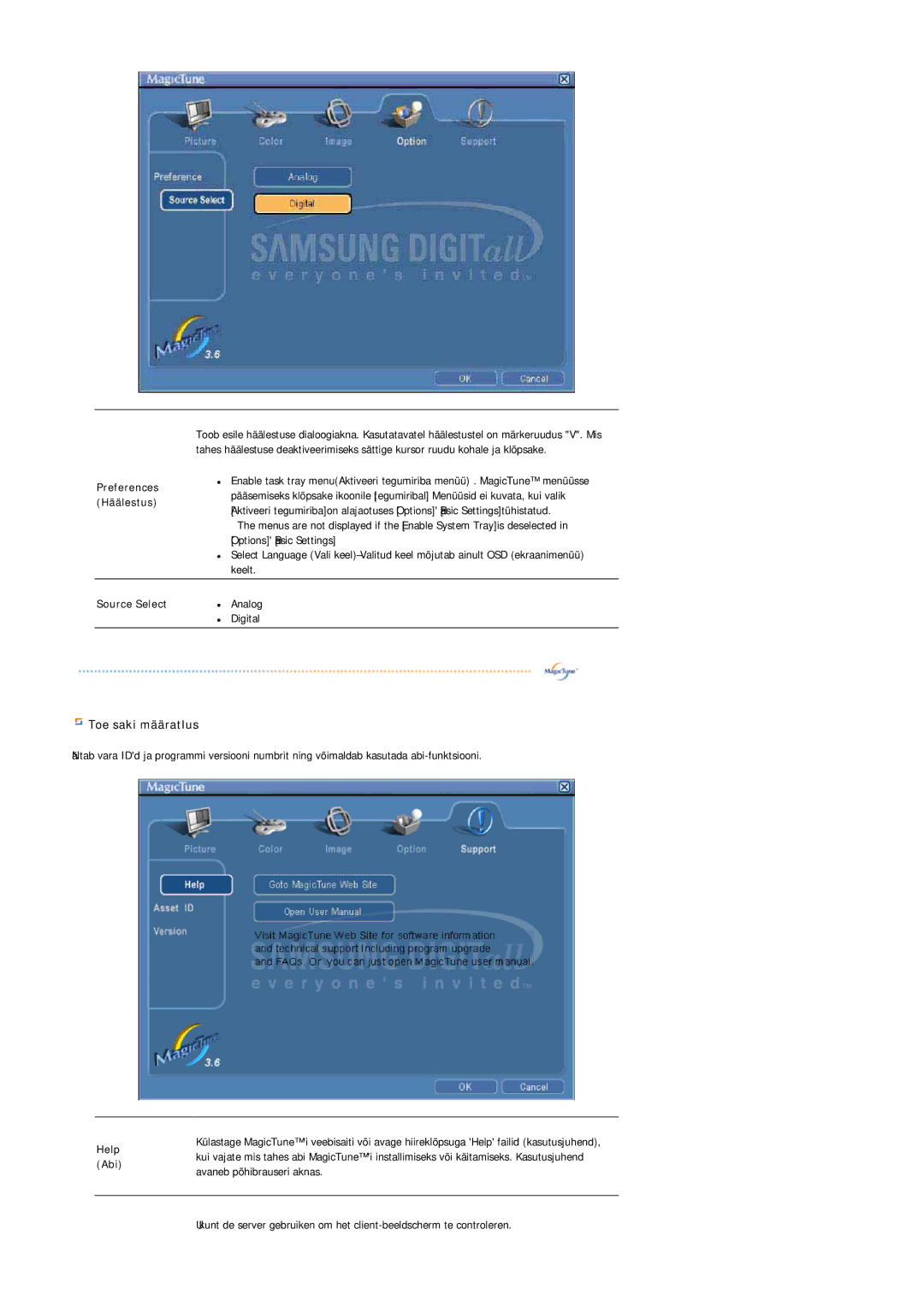 Samsung LS20BRDESQ/EDC, LS20BRDBSQ/EDC manual Source Select, Help, Abi 