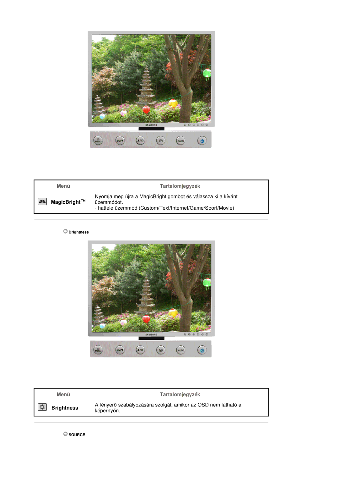 Samsung LS20BRDESQ/EDC, LS20BRDBSQ/EDC manual MagicBright, Brightness képernyĘn 