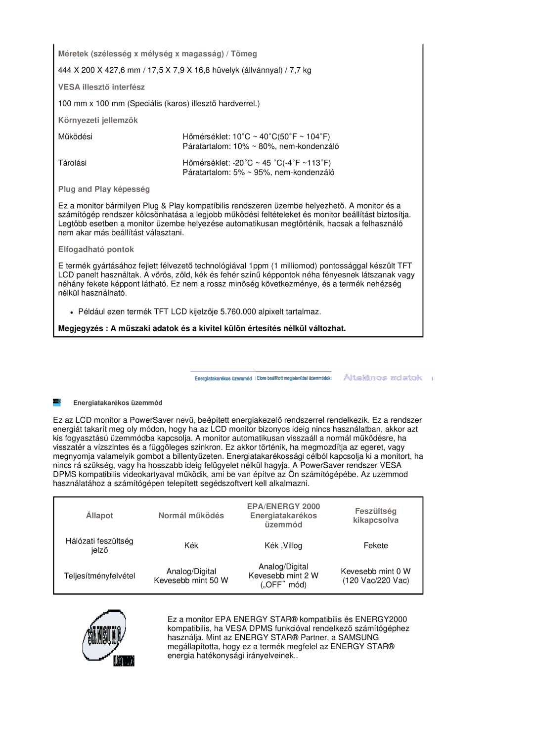 Samsung LS20BRDESQ/EDC, LS20BRDBSQ/EDC manual Epa/Energy 