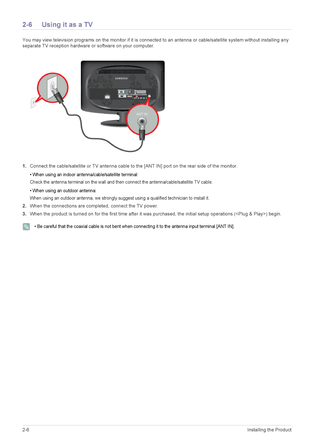 Samsung LS20CFVKF/EN, LS20CFVKFV/EN, LS20CFVKF/XE manual Using it as a TV 