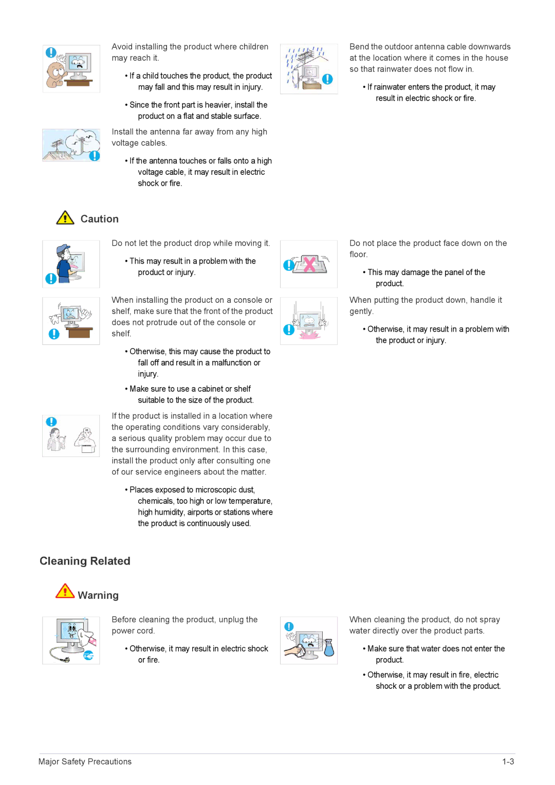 Samsung LS20CFVKFV/EN, LS20CFVKF/EN, LS20CFVKF/XE manual Cleaning Related 