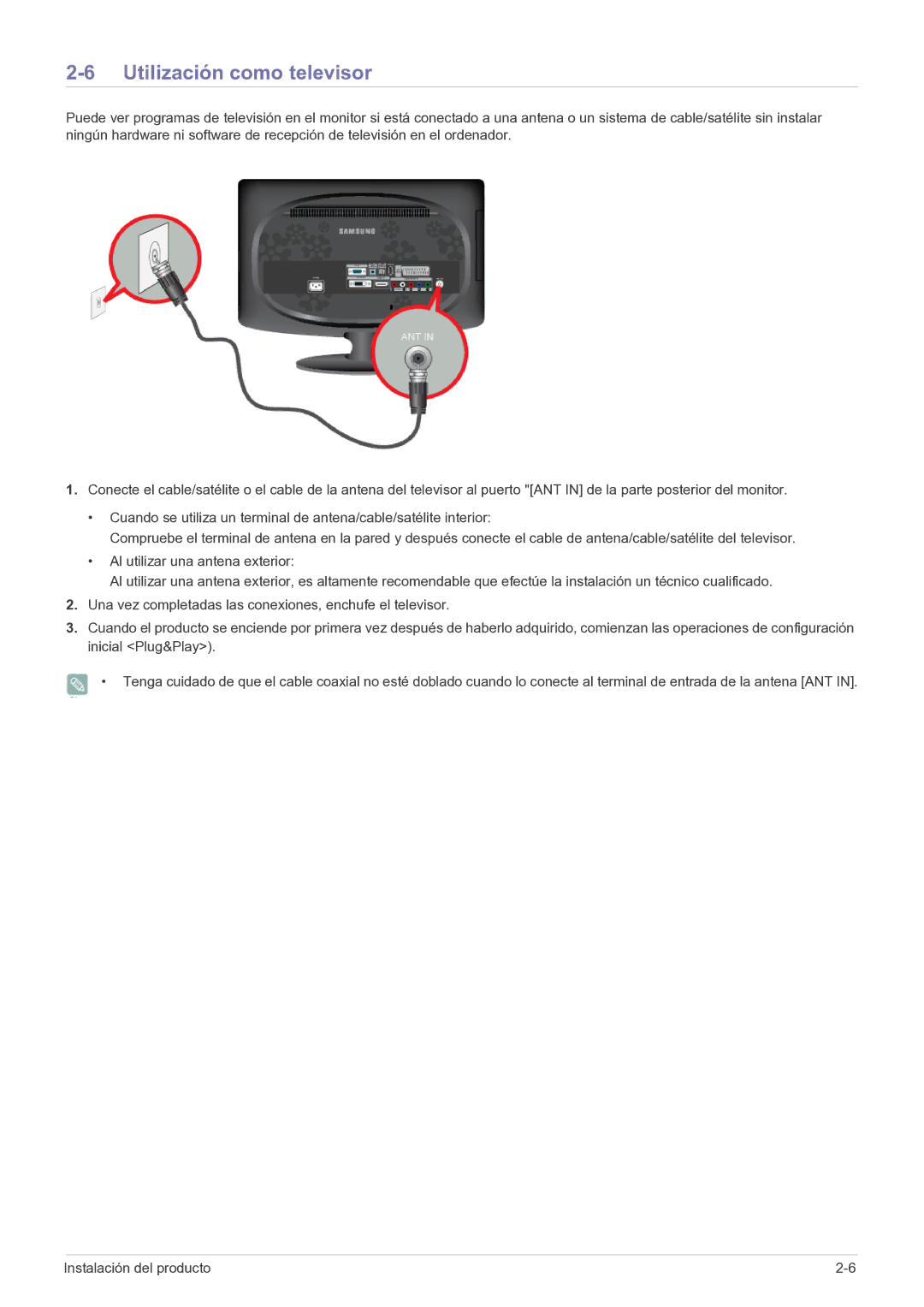 Samsung LS20CFVKFV/EN, LS20CFVKF/EN manual Utilización como televisor 